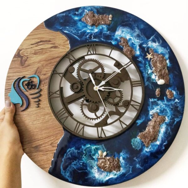 Ocean gear wall clock